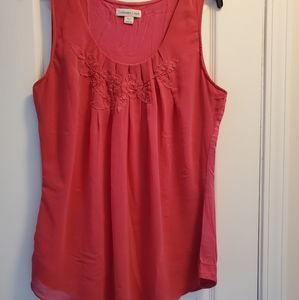 Coldwater Creek Dressy Tank w/ Chiffon Overlay (M)